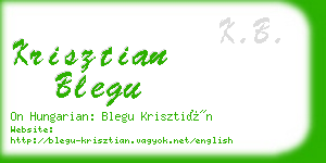 krisztian blegu business card